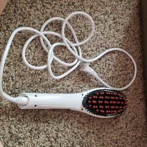 Hair straightener brush
